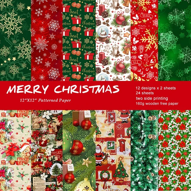 12 Sheet 6 Vintage Christmas Scrapbook Paper Pad Craft Paper Single-sided  Cardstock Pattern Paper Album Scrapbooking Supplies - Craft Paper -  AliExpress