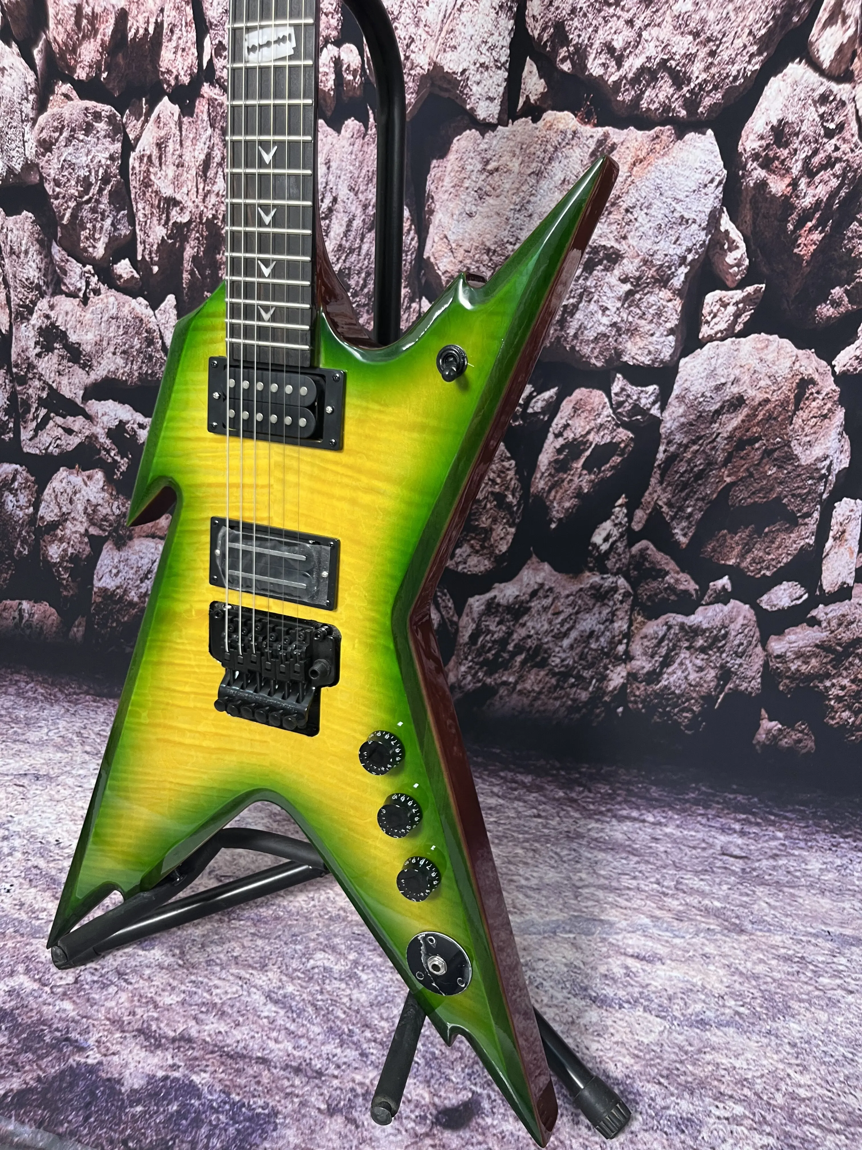 Factory Electric Guitar Green maple top and tremolo