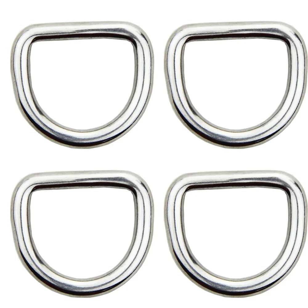 10 Pieces 5mm/4mm/3mm Diameter Forged 316 Stainless Steel Welded D Ring Boat Hardware Rigging Kayak Boat Accessories Marine Surf sports accessory