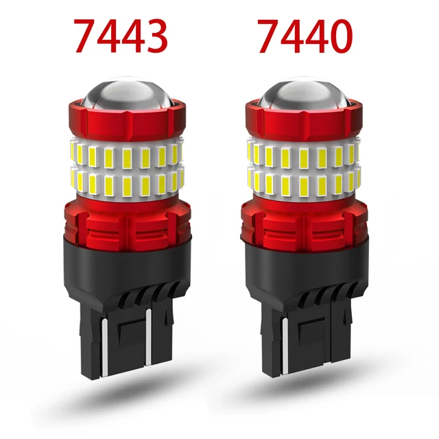 Upgrade your vehicles lighting with BMTxms 2pcs T20 W21W W21/5W LED 7440 7443 LED Canbus Bulbs for enhanced brilliance and reliability.