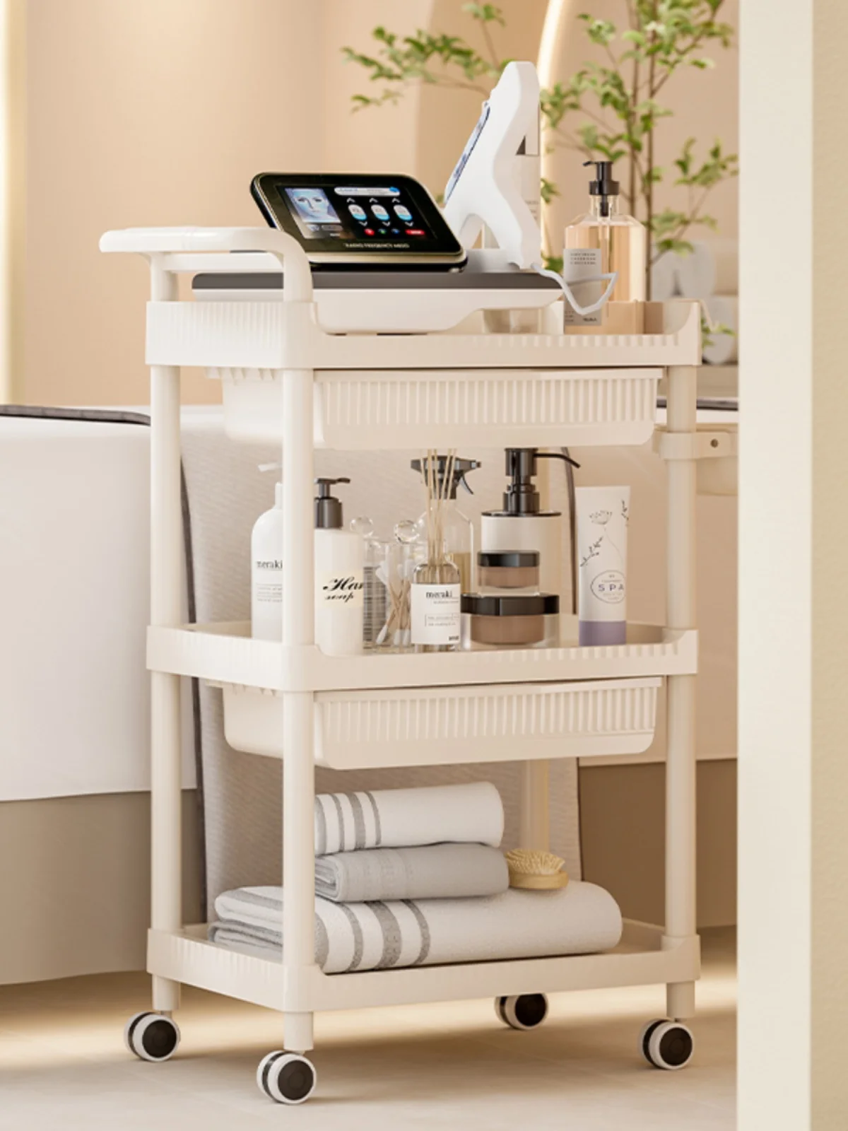 Parrucchiere Bellezza Rolling Salon Trolley Tool Cart Cosmetic Salon Trolley Tattoo Lash Carrello Attrezzi Mobili Di Bellezza Kmst