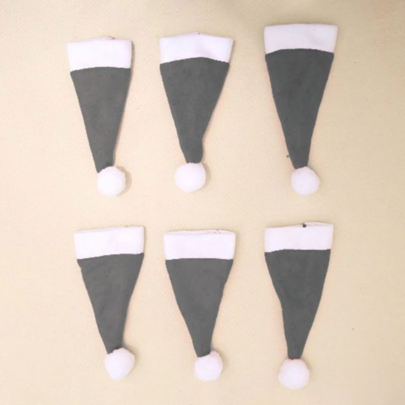 10pcs Miniature Christmas Hats for Seasonal Party Decoration Tableware Holders