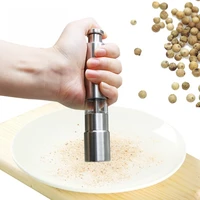 Manual Salt and Pepper Grinder Thumb Press Grinder Peppercorns Sea Salt Spices Stainless Steel Spice Grinder Barbecue Kitchen