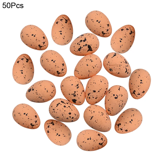 20/50Pcs Foam Easter Eggs Happy Easter Decorations Painted Bird Pigeon Eggs DIY Craft Kids Gift Favor Home Decor Easter Party 50pcs-Orange