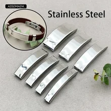 

5pcs Square Stainless Steel Curved Tube Spacer Beads Connector Tube For Leather Bracelet DIY Jewelry Making Accessories Assomada