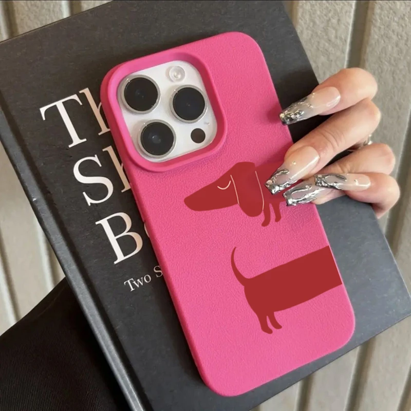 Charming Red Dachshund Pattern Soft TPU Phone Case