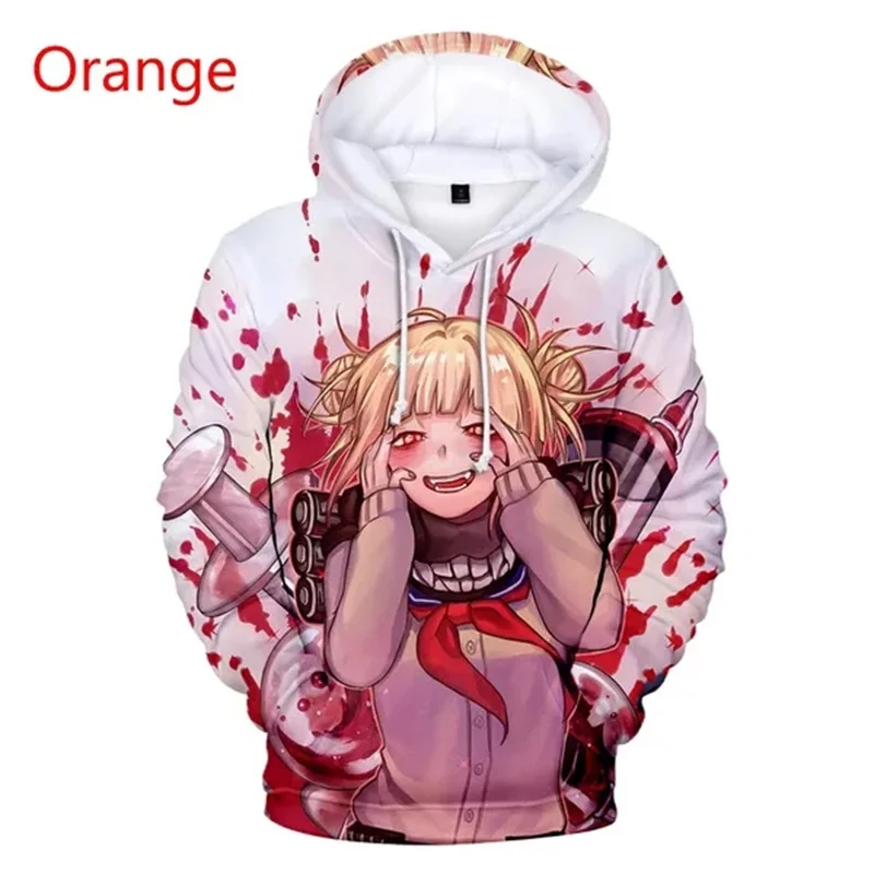

New 3D Himiko Toga Printed Pop Hoodies Unisex My Hero Academia Graphic Sweatshirts Women Y2k Harajuku Pullovers Kid Cute Hoodie