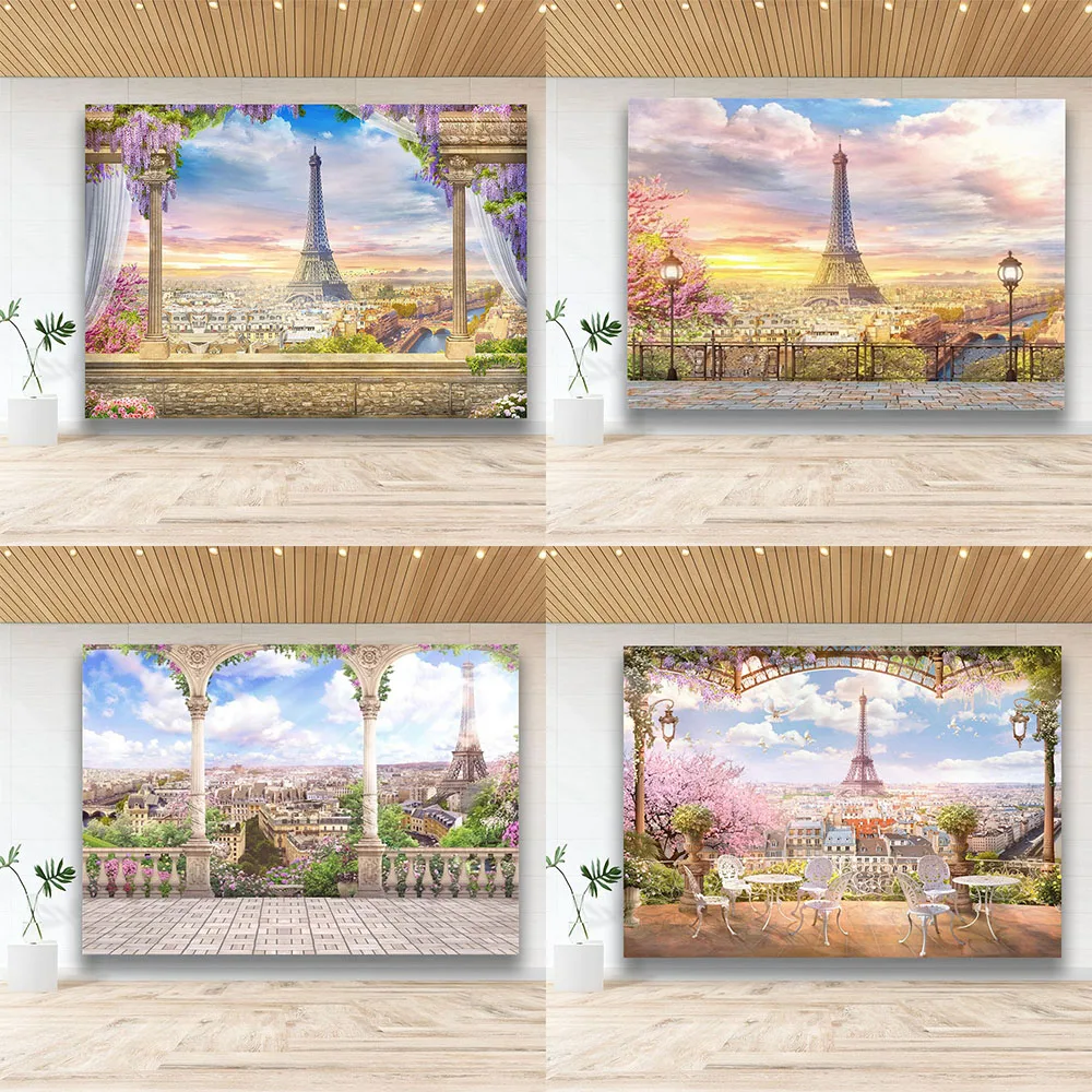 Paris Eiffel Tower backgrounds cloth European urban landscape backgrounds room decoration tapestry photography backgrounds props