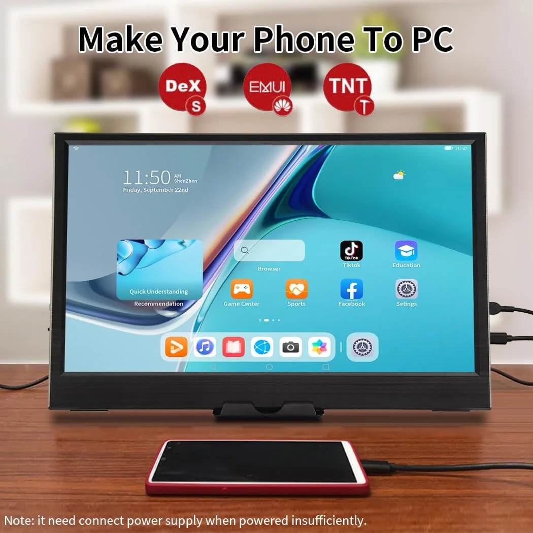 AHXJKA 11.6인치 휴대용 모니터 IPS 스크린 스팀 데크 노트북 확장 스위치 PS4 PS5 Xbox용 여행용 게임 컴퓨터 디스플레이