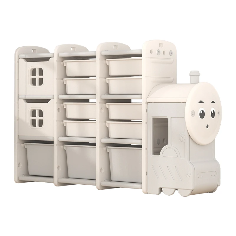 

Children Furniture Small Train Toy Storage Rack Large Plastic Multilayer Baby Household Toys Storage Children Plastic Cabinet