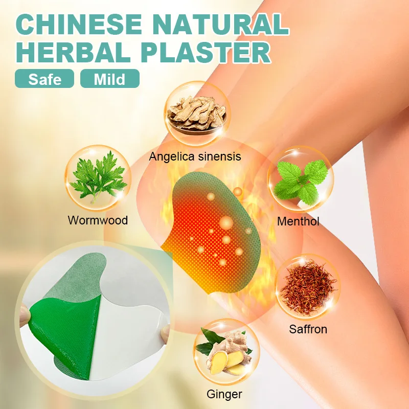 12Pcs Wormwood Extract Knee Ache Pain Relieving Sticker Rheumatoid Arthritis Pain Patch Self-heating Warm Moxibustion Sticker