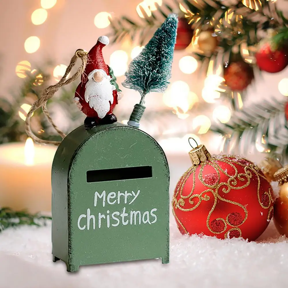 Description Picture 4 of itemChristmas Post Box Santa Claus Faceless Gnomes Metal Storage Case For Gifts Cards Souvenirs Mini Storage For Weddings Baby