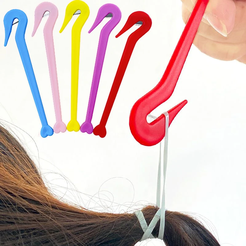 5Pcs/lot Colorful Rubber Bands Remover Tool Disposable Elastic Hair Bands Not Hurt Salon Headwears Cut Knife Styling Accessories