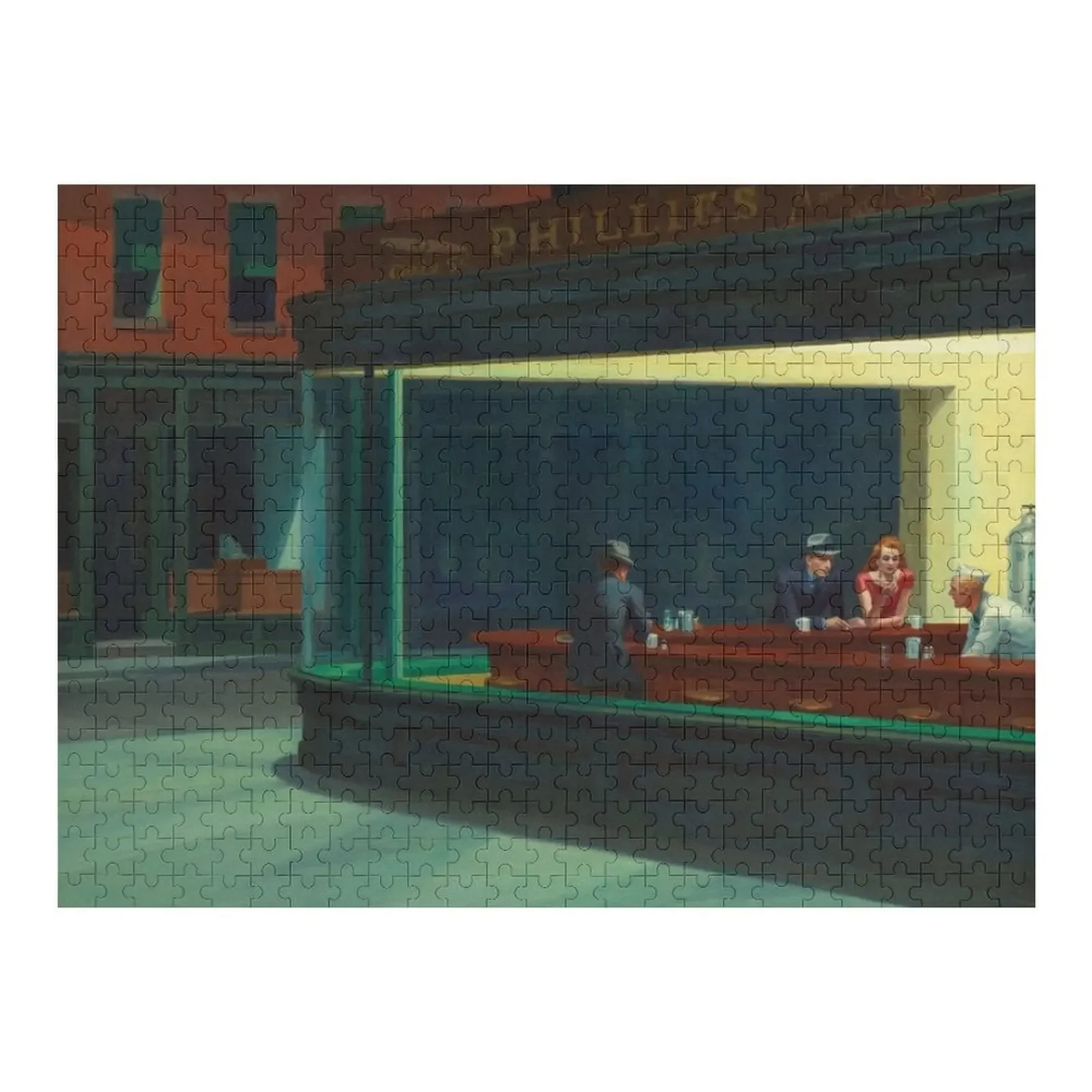 

Edward Hopper - Nighthawks Jigsaw Puzzle Customized Picture Adult Wooden Personalized Gift Ideas Puzzle