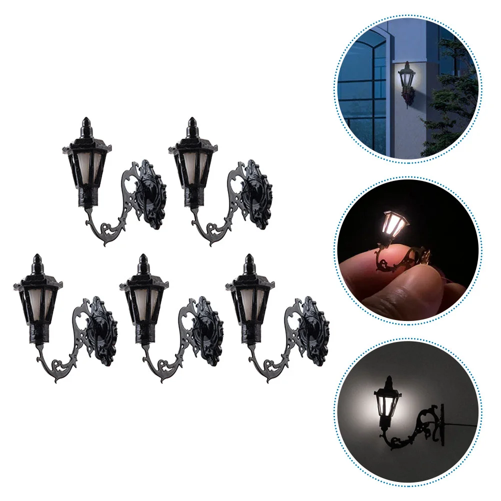 Wall Light Ornament 5 Pcs Micro Landscape Wall Light Small Lamp Miniature Models Sand Table Ornament Lantern Materials Simulation
