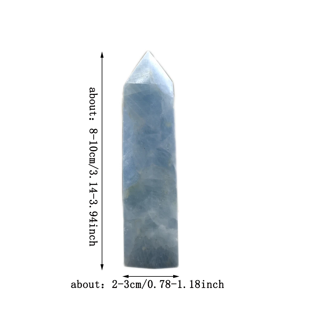 8-10cm Natural Celestite Stones Crystal Point Wand Reiki Healing Stone Tower Energy Ore Mineral Polished Crafts Home Decoration