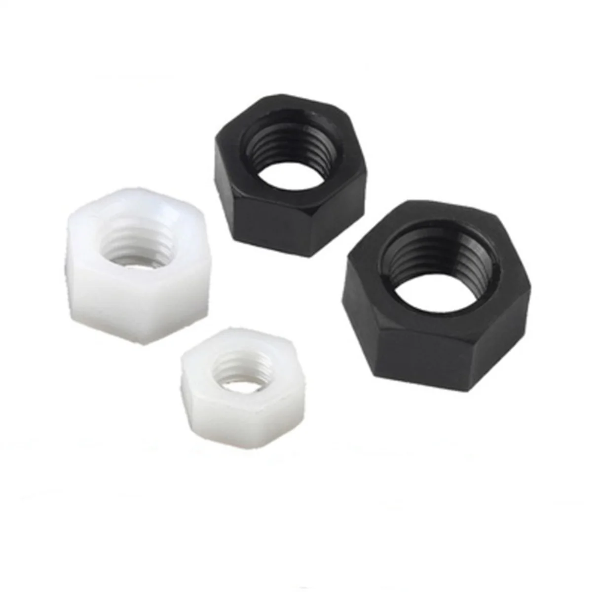 White Plastic Nut Nylon Hexagonal Hex Full Nuts M2 M2.5 M3 M4 M5 M6 M8 M10~M20 