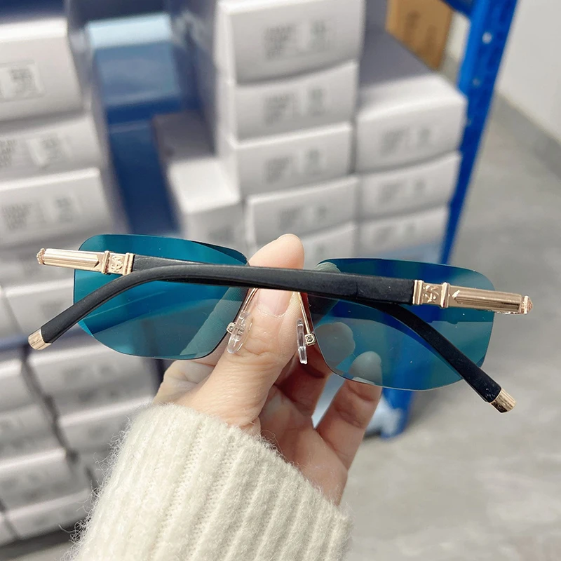 Ahora Alloy Frameless Women&Men Sun Reading Glasses Blocking Blue Light Sunglasses Spectacles Reading Glasses 0+1.0+1.5+2.0+2.5 5