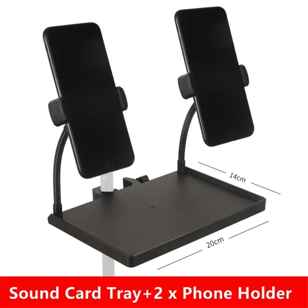Microphone stand Microphone Stand Sound Card Tray Bracket 6cm To 10cm Width Smartphone Devices Guitar Performance Live Smartphone Holder