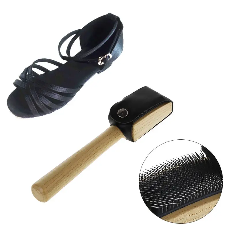 

Проволочная щетка для балетной танцевальной обуви, защитная крышка из искусственной кожи, деревянная ручка, замшевая подошва для