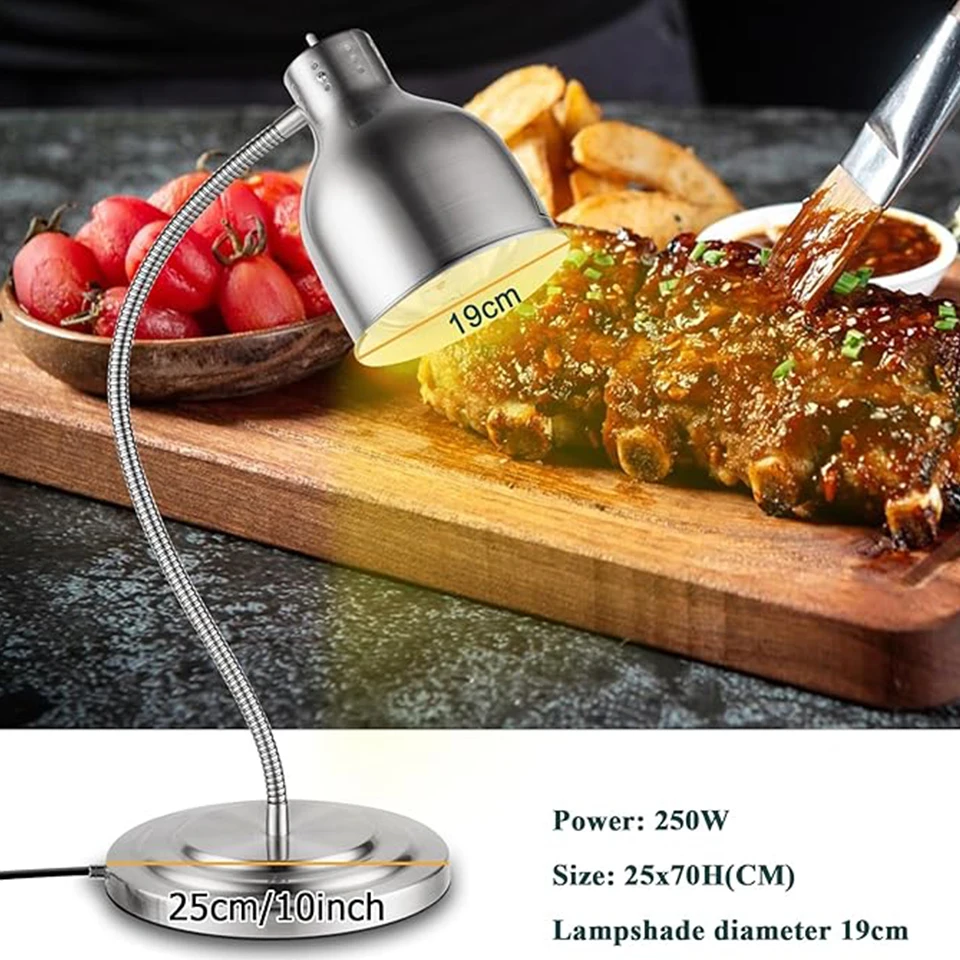 DW1 Food Heat Lamp Commercial Food Warmer Lamp Food Service Restaurant Retractable Heat Lamp Heating Lamp for Food Warming 6