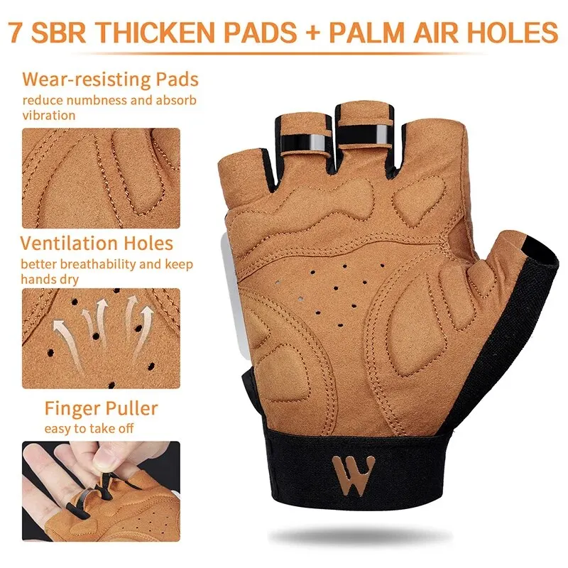 WEST BIKING Sports Cycling Gloves Half Finger Men Women MTB Bike Gloves Running Fitness Gym Riding Motorcycle Bicycle Gloves 4