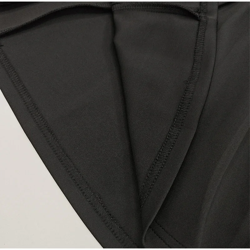 Elegantes Kurzkleid mit Reverskragen und Langen Ärmeln für Damen, Einreihig, Einfarbig, Hohe Taille, Schlanke Passform, Gerüschtes Minikleid, Alltagskleid für Damen – Detail 6