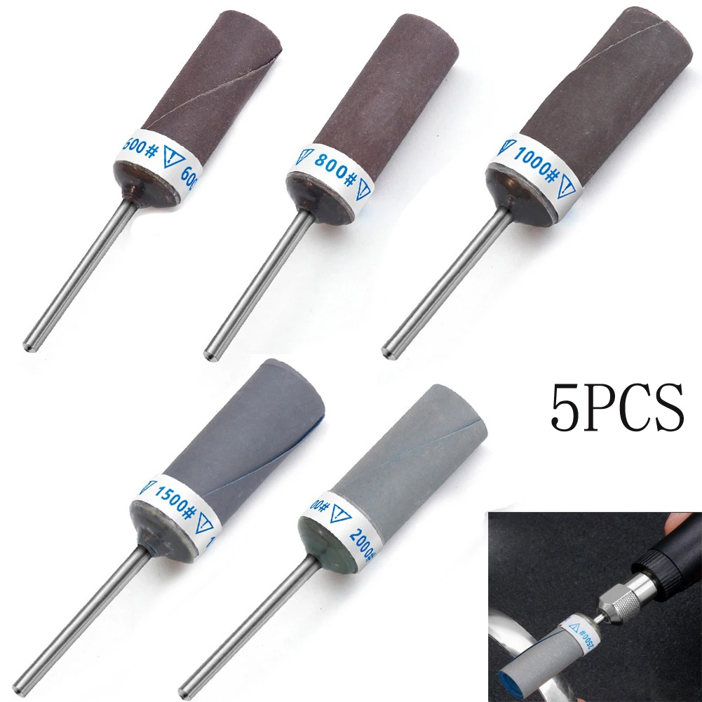 5PCS P600-P2000 Sandpaper Stick Resin Sanding Paper Polishing Bar For Finish Replacement Accessories For Power Tool Die Grinder 5pcs sanding band drum abrasive carving grinding wheel head sandpaper stick 180 600 grit 2 35mm shank for rotary tool grinder