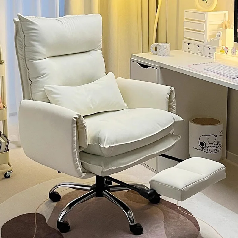 Lift Swivel Pillow Office Chair Padding Back Support Ergonomic Base Office Chair Leather Gamer Silla Escritorio Office Furniture
