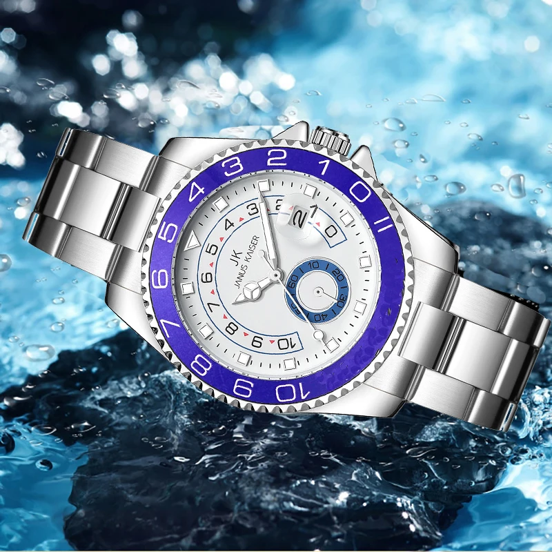 Mens Watches Blue Luxury Quartz Watch Men Stainless Steel Luminous Pointer Waterproof Male Wristwatch Clock Relogio Masculino |