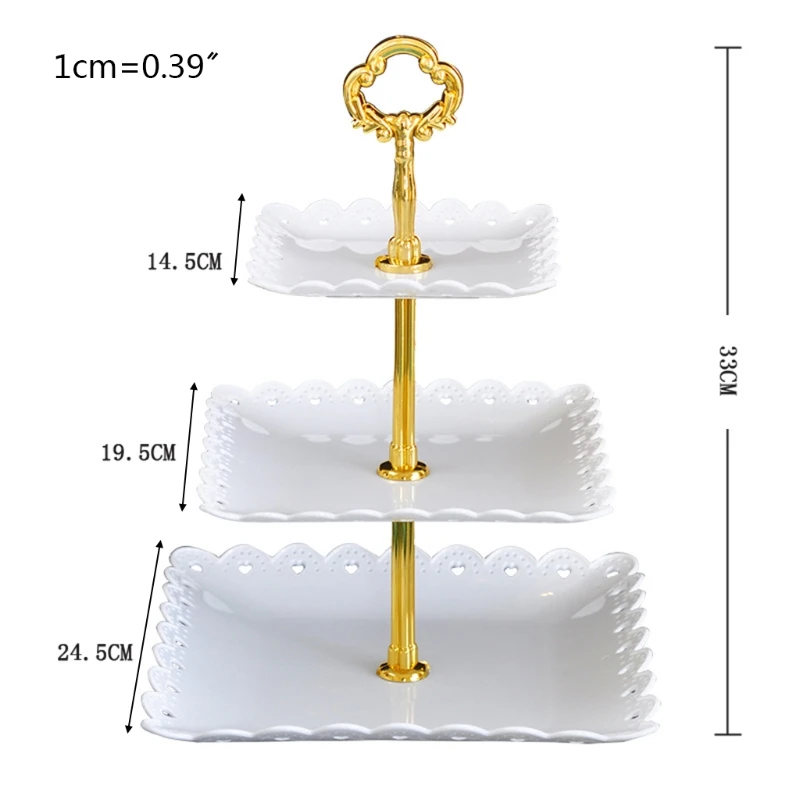 Cake Stand European Three-layer Wedding Party Dessert Table Candy Fruit Plate Self-help Display Home Table Decoration Trays