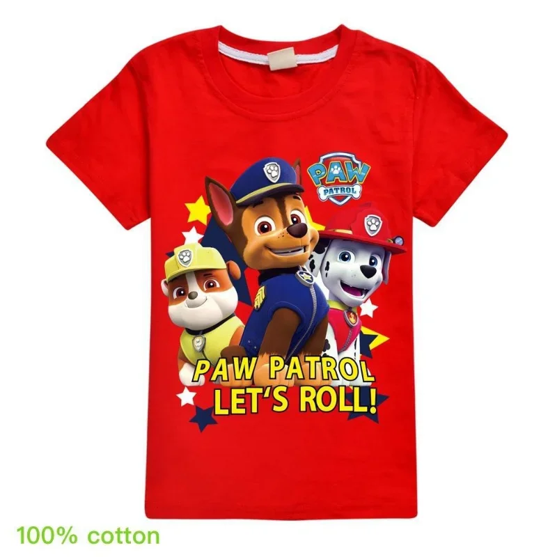 thumbnail image 1 of Nueva camiseta para niños de la Patrulla Canina, camiseta de manga corta de algodón con patrón canino de la Patrulla de dibujos animados de Anime, camisetas informales para niño y niña, regalo, 1 of 4