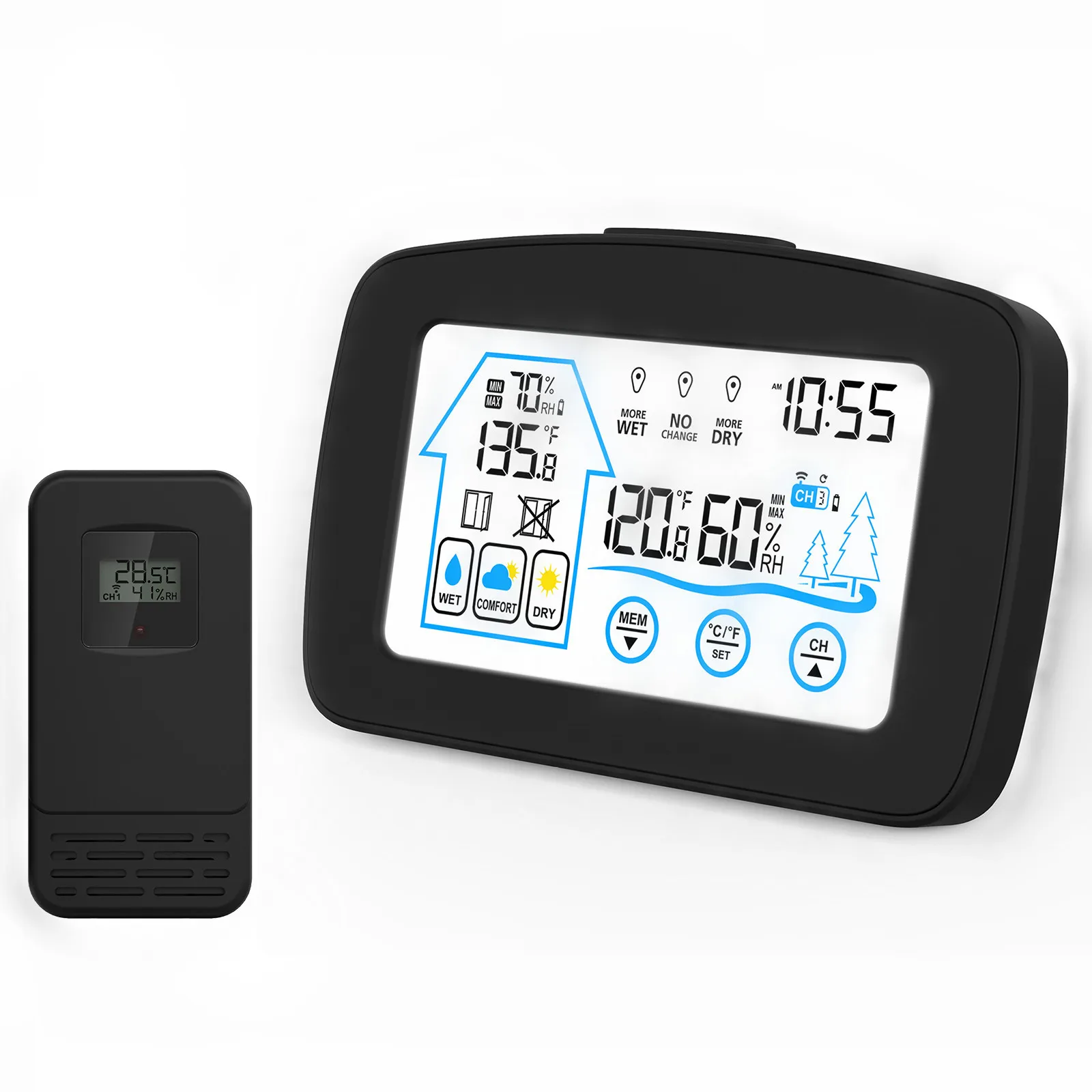 Digital Wireless Weather Station Sensor Thermometer Electronic