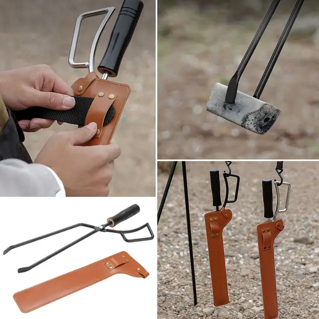 Hordozható Kültéri Kemping Grillezés Elleni Küzdelemellenes Tűzfogók Faszén Bilincs Klip