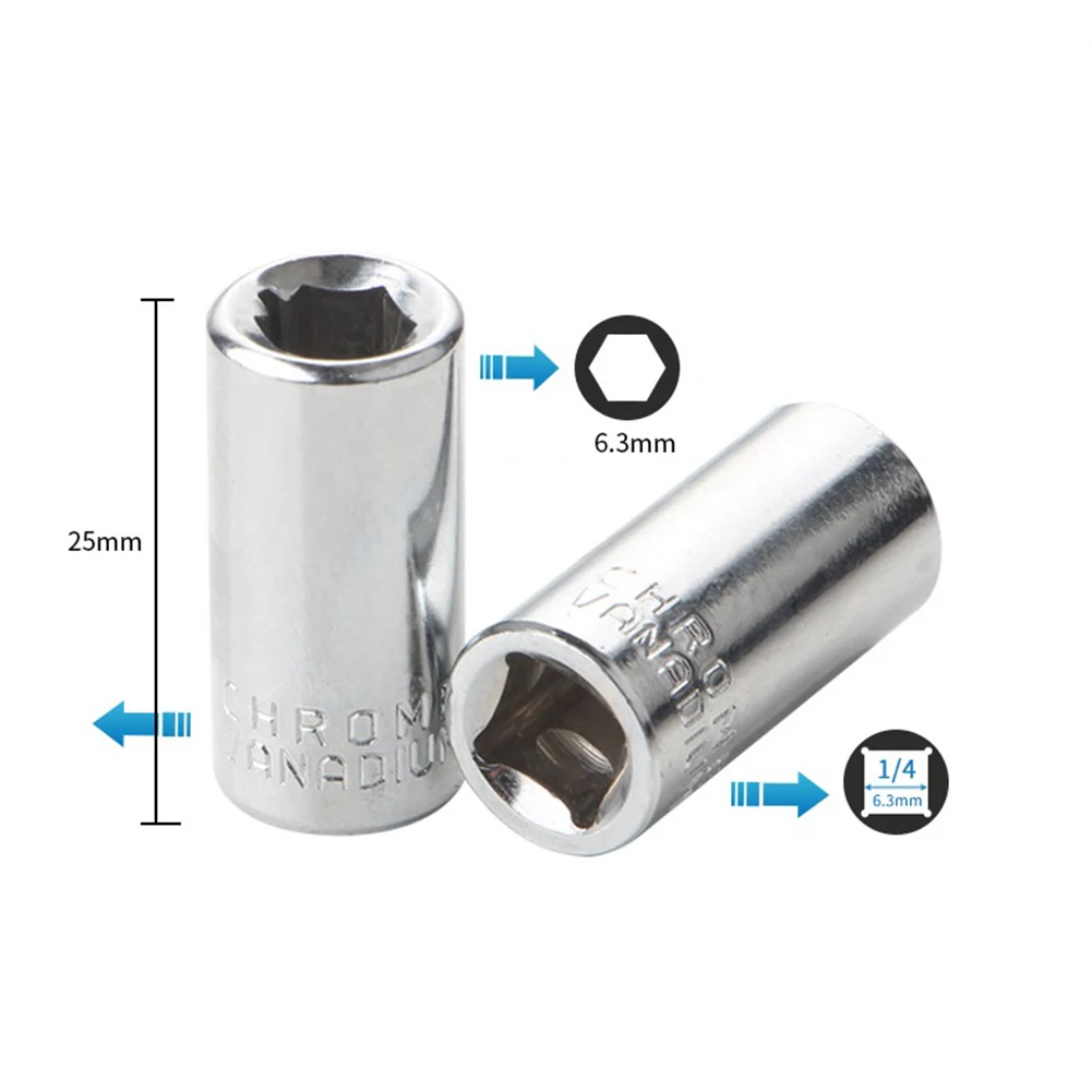 4PCS 1/4" Square Drive To 1/4" Hex Socket Bits Converter Screwdriver Bit Adapter For Screwdriver Bit Socket Adapter Step Drill 4