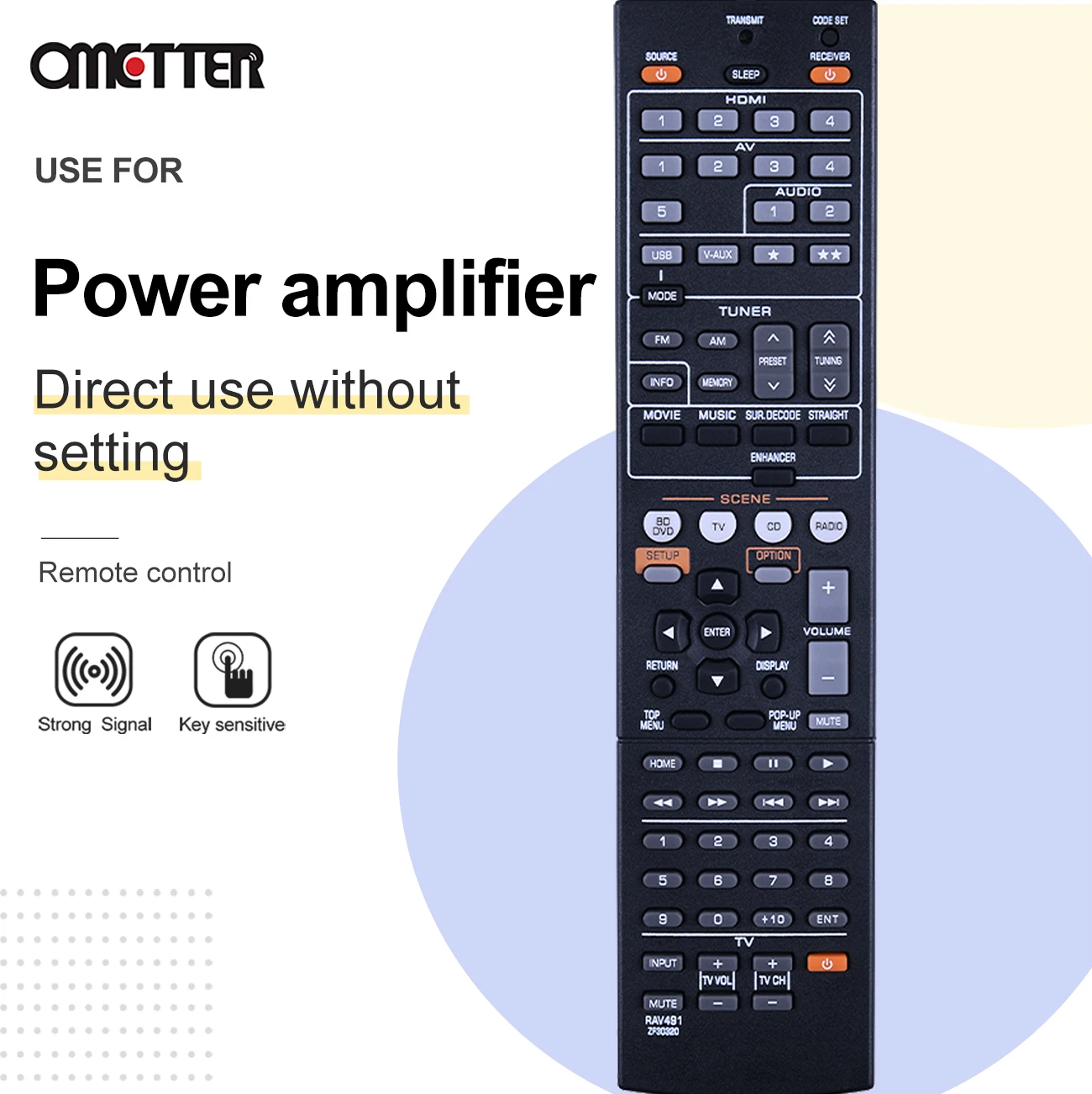 Nuovo Telecomando Per Yamaha Rav491 Zf30320 Per Rav494 Htr-4066 Rx-V475 Rx-V373