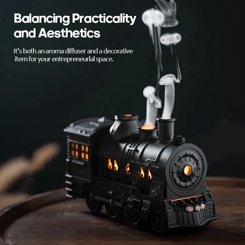 1PC USB Powered Train Aroma Diffuser, Air Humidifier, Essential Oil Diffuser With Timing And Night Light, Quiet, For_voghion.com