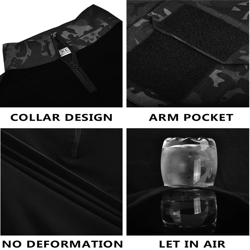 Sport T Shirt HAN WILD Camouflage Tees Men Tactical Shirt Cotton Climbing Shirts Combat T-Shirt Airsoft Paintball Camping Hunting Clothing