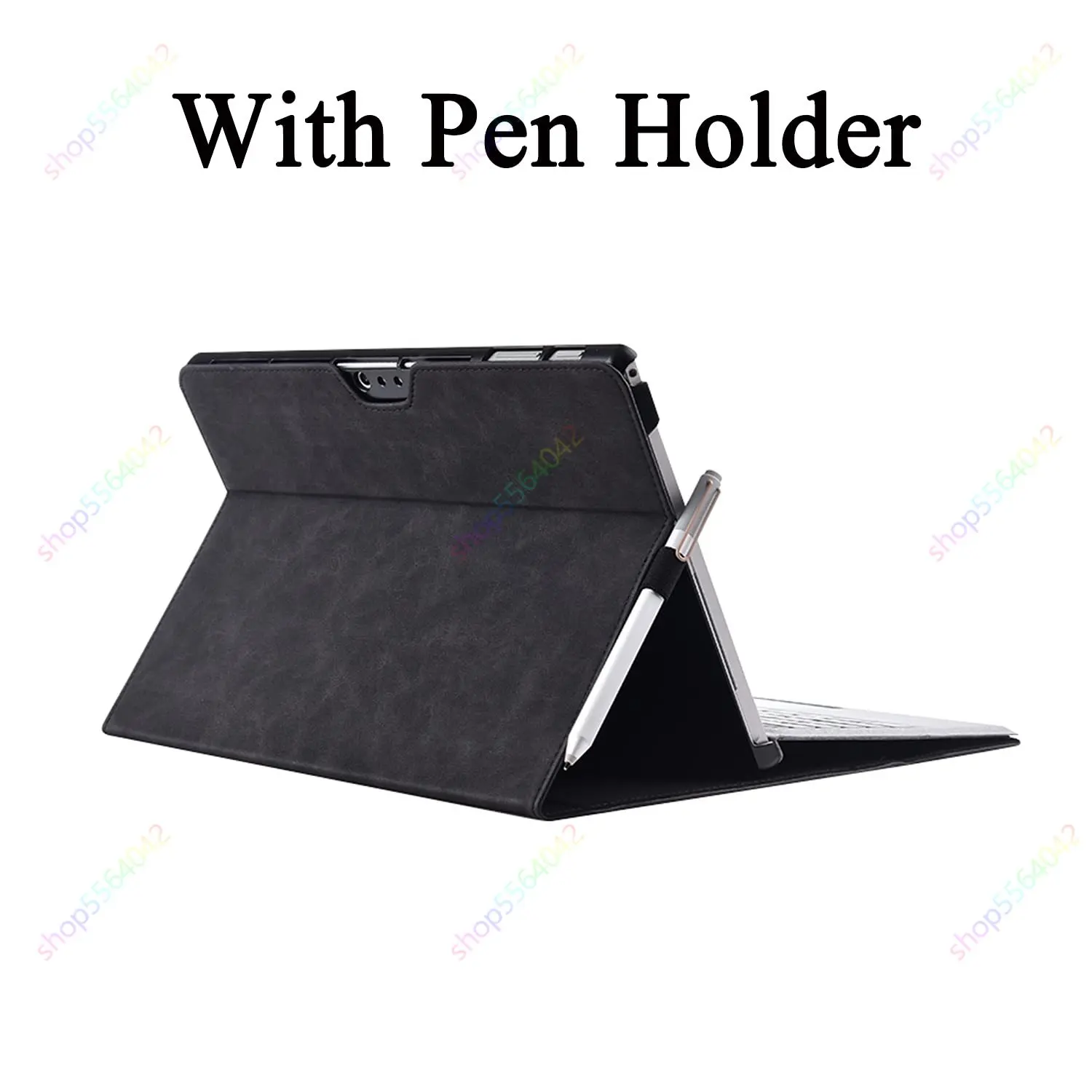 Teclado de Polegadas para Microsoft Surface Pro Mais Pro Couro do Plutônio Carteira de Negócios Capa Funda com Caneta Hoder 12. Case do - Imagem 3