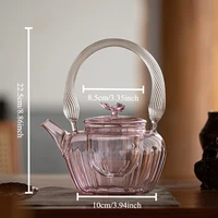 Bouilloire en verre au design original, résistante aux hautes températures, pour usage domestique, compatible avec les plaques chauffantes électriques en céramique 6