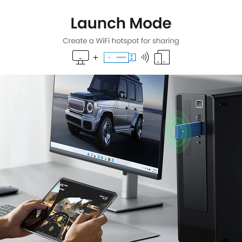 UGREEN AX1800 WiFi Adapter WiFi6 USB3.0 5G&2.4G Dual-band USB WiFi for PC Windows 11 10 Wifi Antenna USB Ethernet Network Card