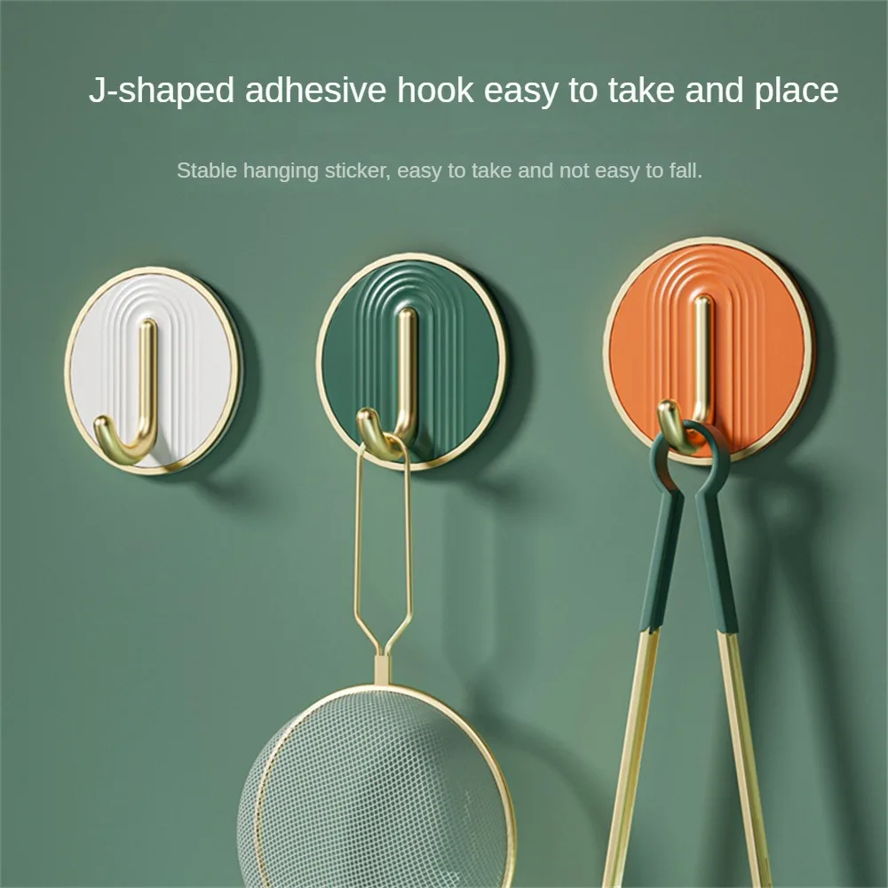 Toilet Hook Small Size Gold-plated Hook Convenient Access Healthy Material Non-perforated Sticky Durable Door