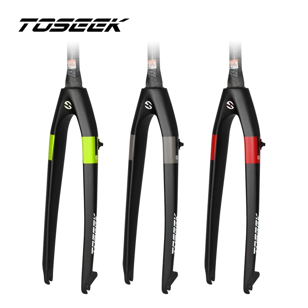 Toseek Carbon Fiber Bicycle Mountain Fork Rigid Tapered 11/8"11/2
