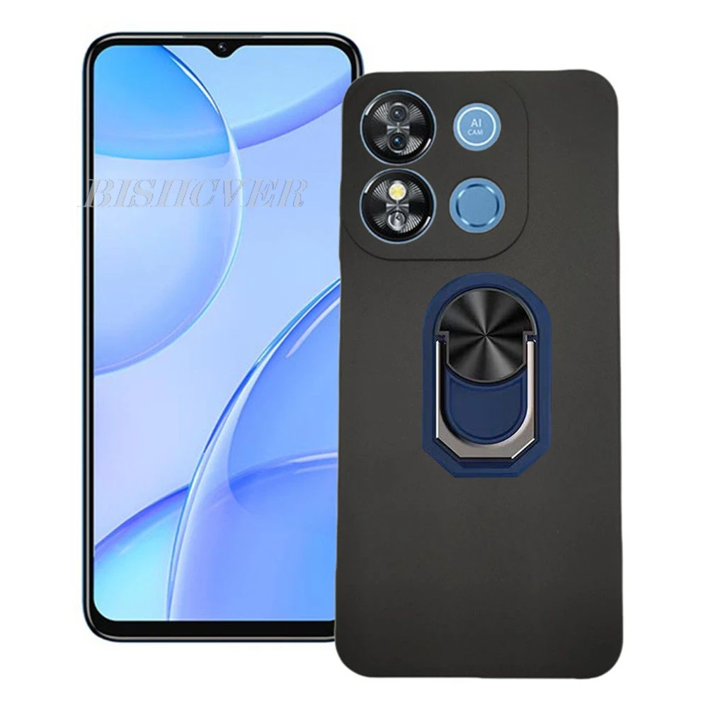Enhanced Back Ring Holder Bracket Phone Case - Soft TPU Silicone Cover