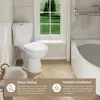 Corner Elongated Toilet Compact Dual Flush Toilets with Comfort Height Bowl & Slow Close Seat Small Bathroom Solution Water 6