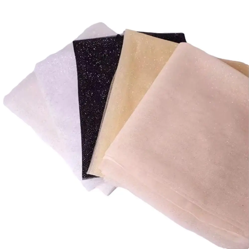 New 45cmX150cm Mesh Sparkle Fabric DIY Sewing Glitter Sequin Sparkle Tulle Fabric Solid Color Soft Shiny Glitter Fabric