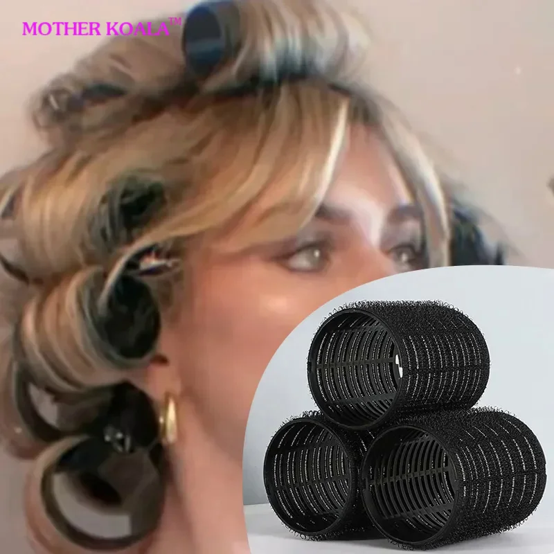 2pcs Self-Grip Hair Rollers Heatless Hair Curlers No Heat Hair Bangs Volume Self-adhesive Hook Curlers DIY Styling Tool