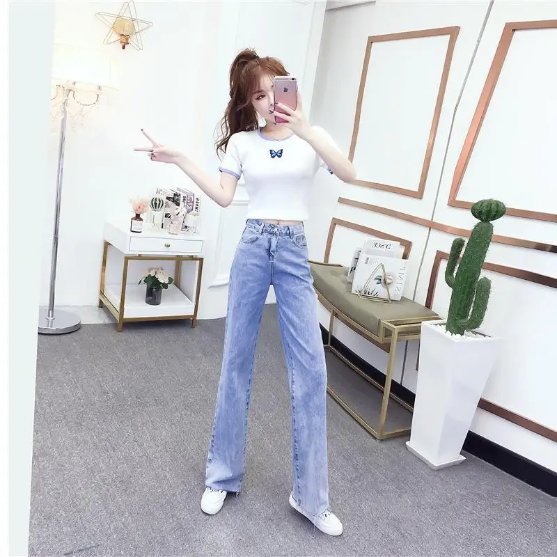 Jeans Set 2023 Spring/Summer New Women's Fashion Style Matching Loose and Slim Temperament Reducing Age Fashion Two Piece Set