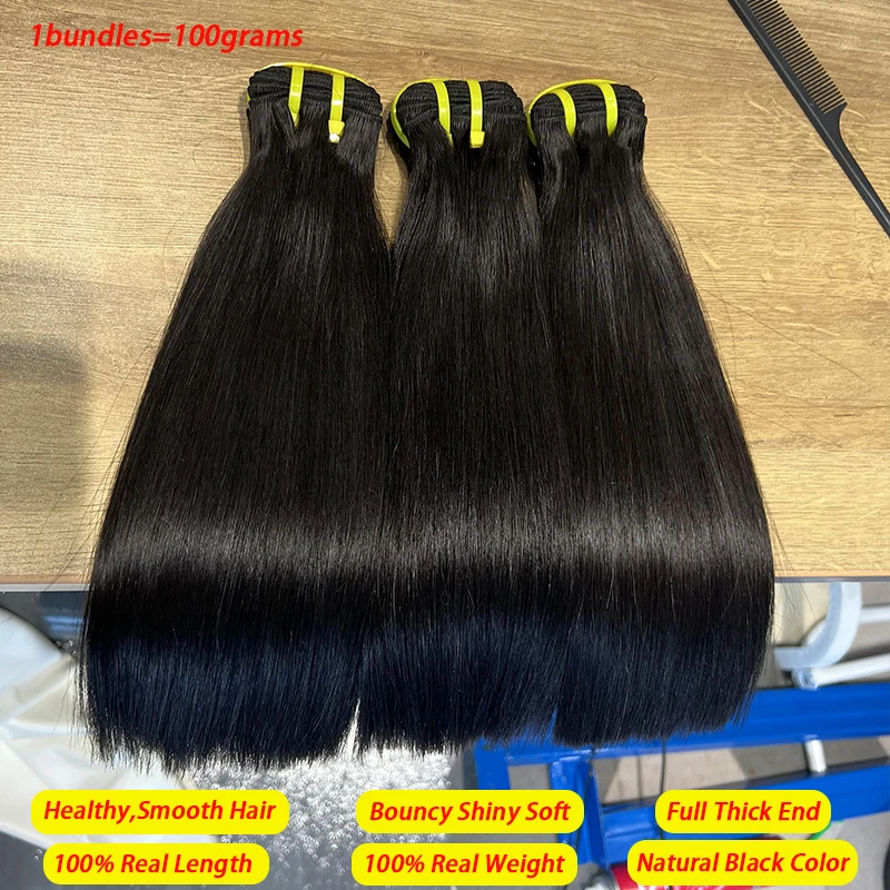 Human Hair Bundles Unprocessed Vietnamese Raw Virgin Bone Straight Original Double Weft Extensions #1B