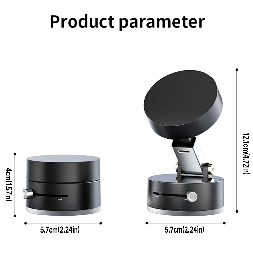 Universal Magnetic Car Mount with 360° Rotation and Vacuum Suction Cup
